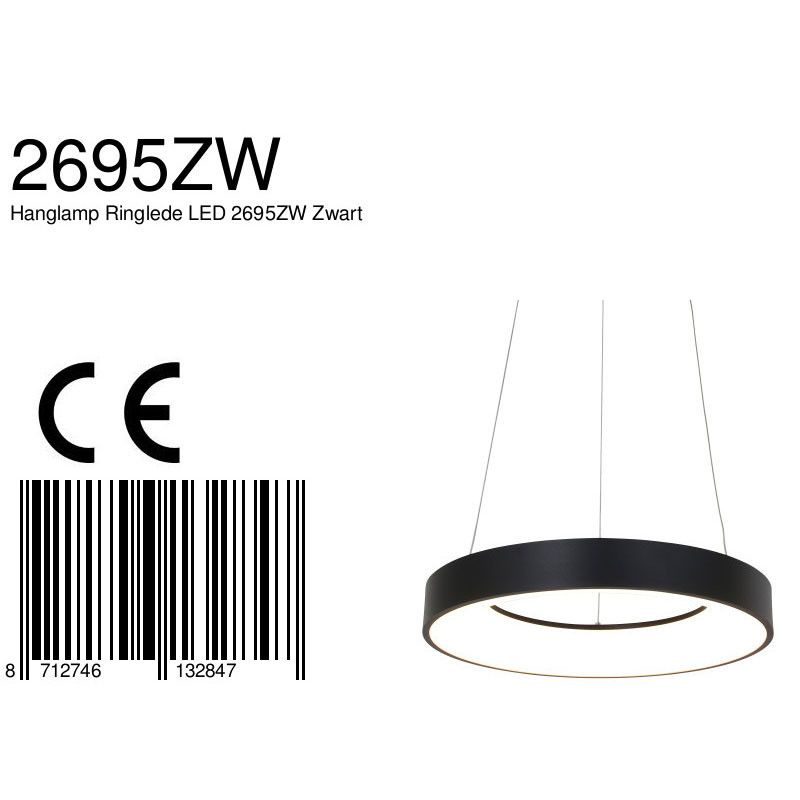 Hanglamp Ringlede 2695ZW Zwart
