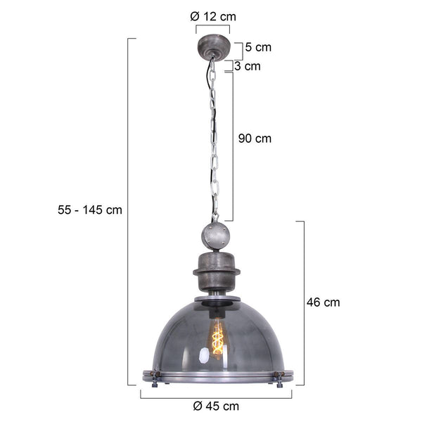 Hanglamp Bikkel 1452GR Grijs