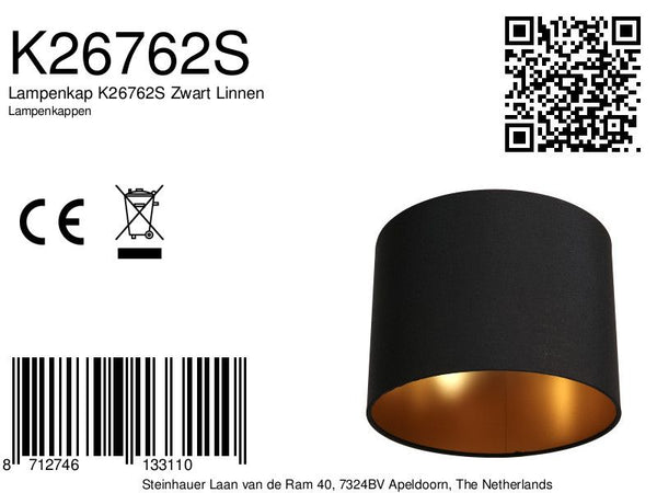 Lampenkap K26762S Zwart Linnen