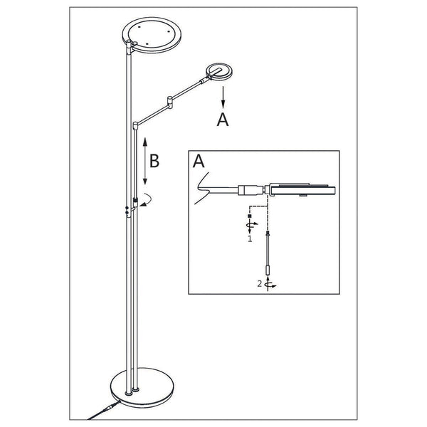 Vloerlamp Turound 2560ST Staal