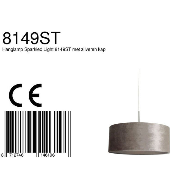 Hanglamp Sparkled Light 3602ST+K1066GS Staal-Fluweel Zilver