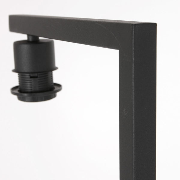 Vloerlamp Stang 8217ZW Zwart + Kap Grijs Linnen