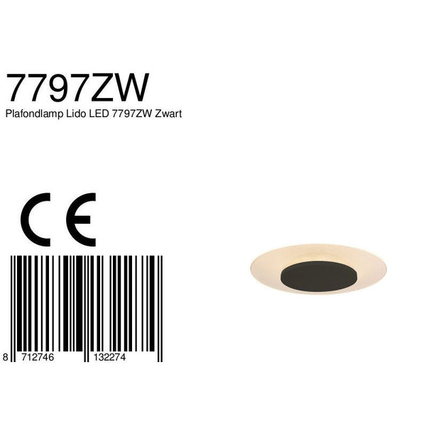 Plafondlamp Ceiling & Wall 7797ZW Zwart