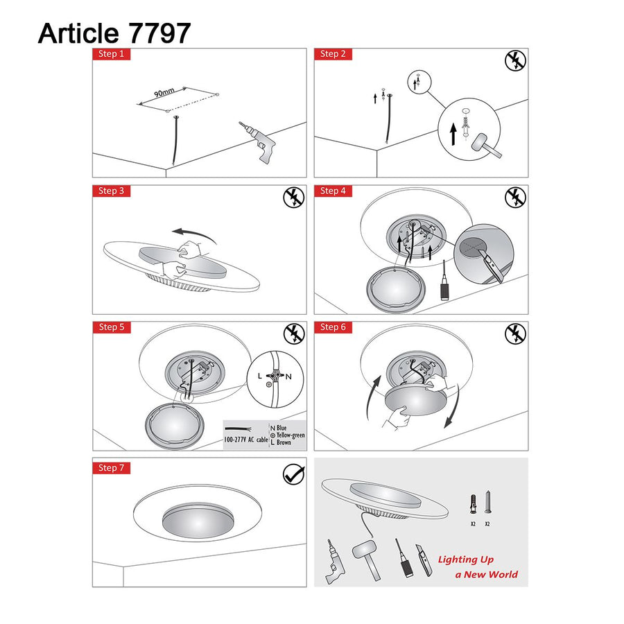 Plafondlamp Ceiling & Wall 7797ZW Zwart