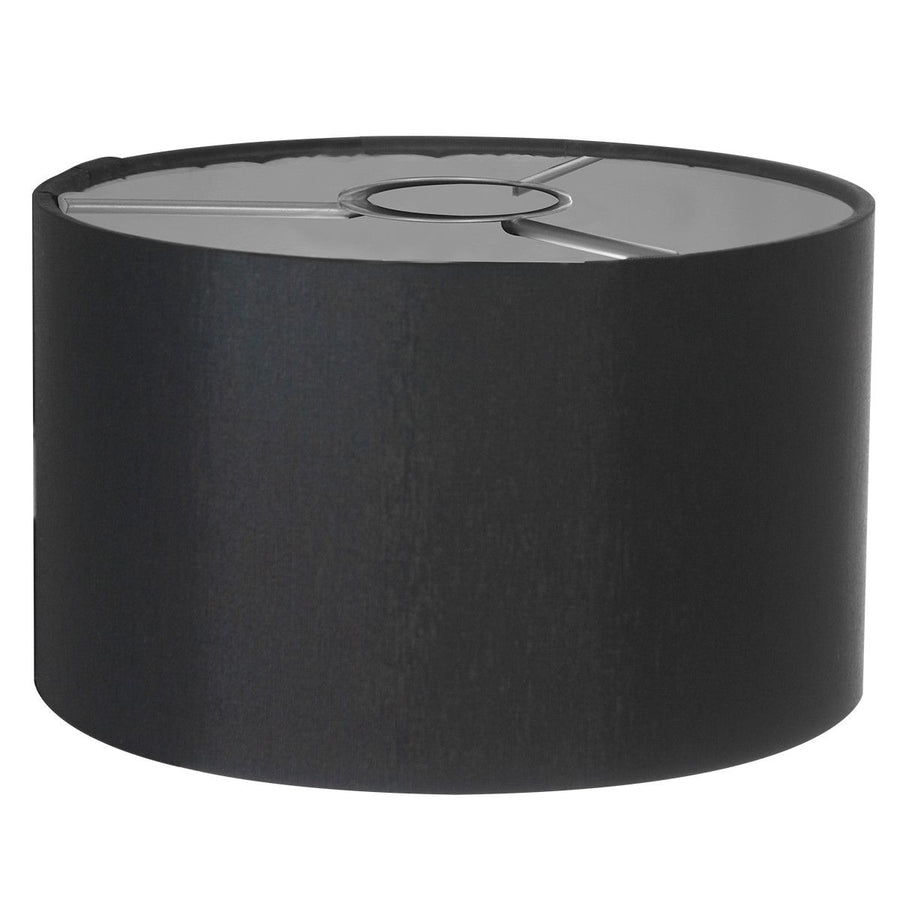 Wandlamp Stang 7193ZW Zwart + Kap Zwart Linnen