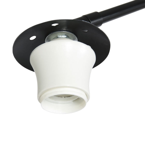 Vloerlamp Sparkled Light 7268ZW+K1066QS Zwart-Wit Linnen