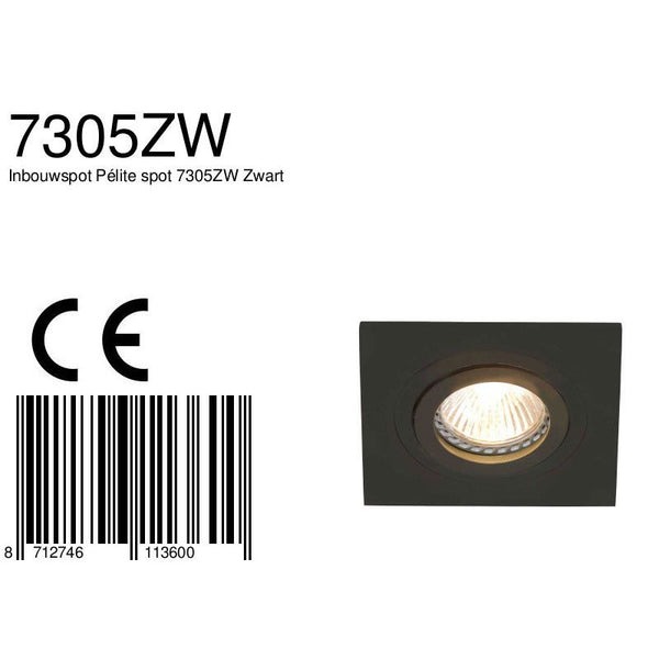 Inbouwspot Pélite spot 7305ZW Zwart
