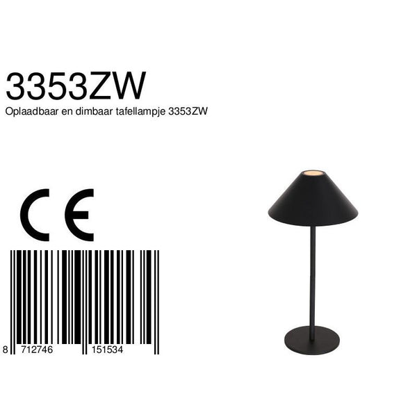 Tafellamp Ancilla 3353ZW Zwart