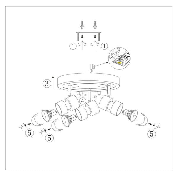 Plafondspot Natasja 7905ST Staal