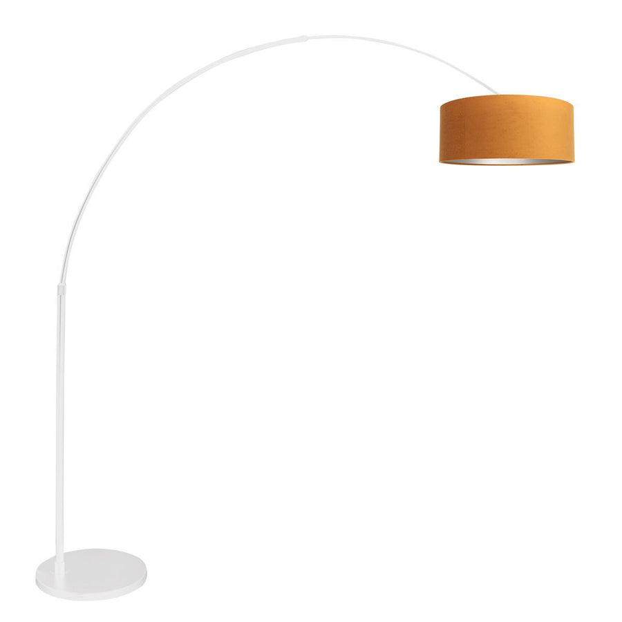Vloerlamp Sparkled Light 7268W+K1066KS Wit-Fluweel Goud