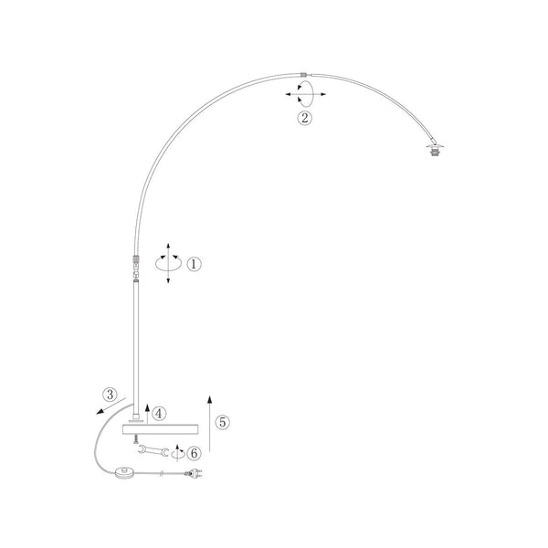 Vloerlamp Sparkled Light 7268W+K1066KS Wit-Fluweel Goud