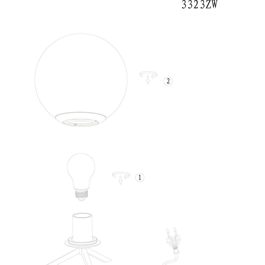 Tafellamp Bollique 3323ZW Zwart