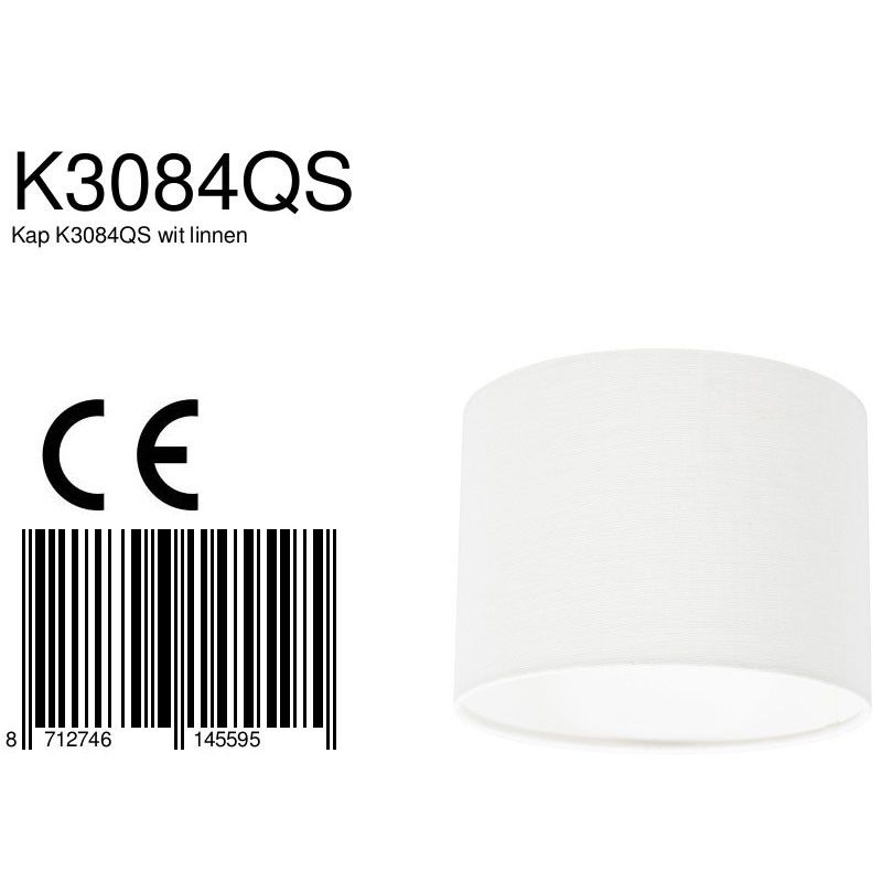 Lampenkap K3084QS Wit Linnen