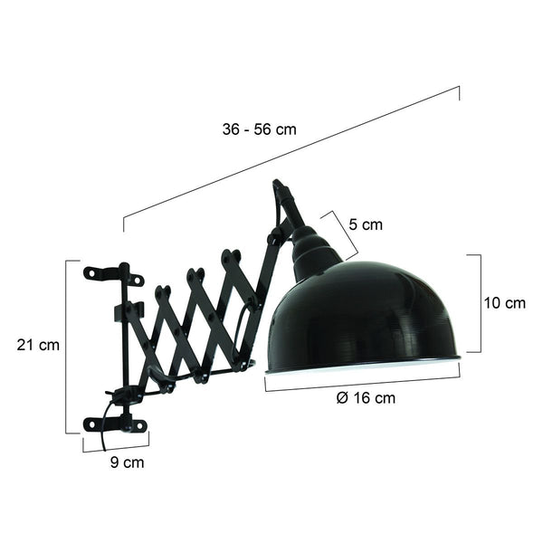 Wandlamp Yorkshire 7774 Zwart