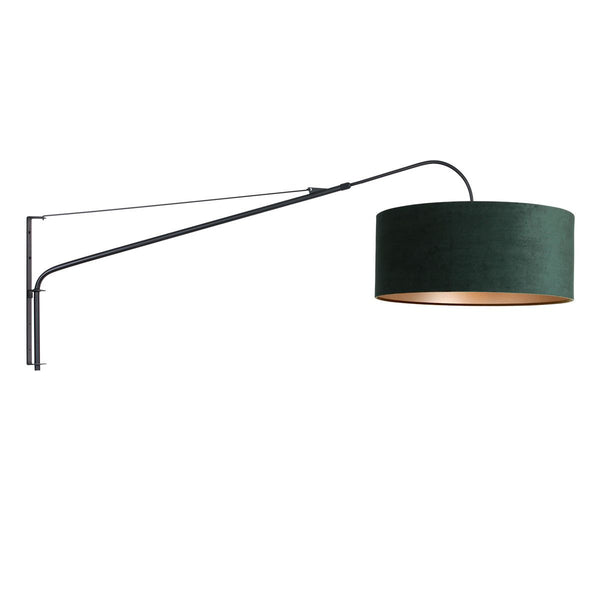 Wandlamp Elegant Classy 2574ZW+K1066VS Zwart-Fluweel Groen