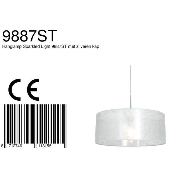 Hanglamp Sparkled Light 3602ST+K1066PS Staal-Sizoflor Zilver