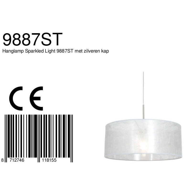 Hanglamp Sparkled Light 3602ST+K1066PS Staal-Sizoflor Zilver