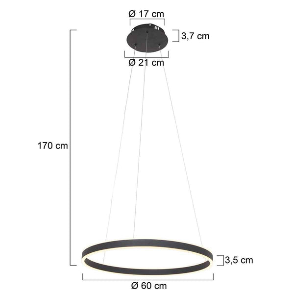 Hanglamp Ringlux 3502ZW Zwart