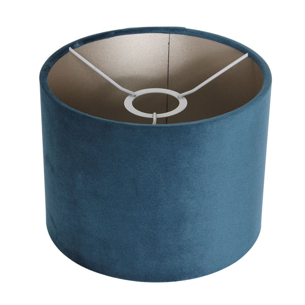 Tafellamp Stang 8249ZW Zwart + Kap Velours Blauw
