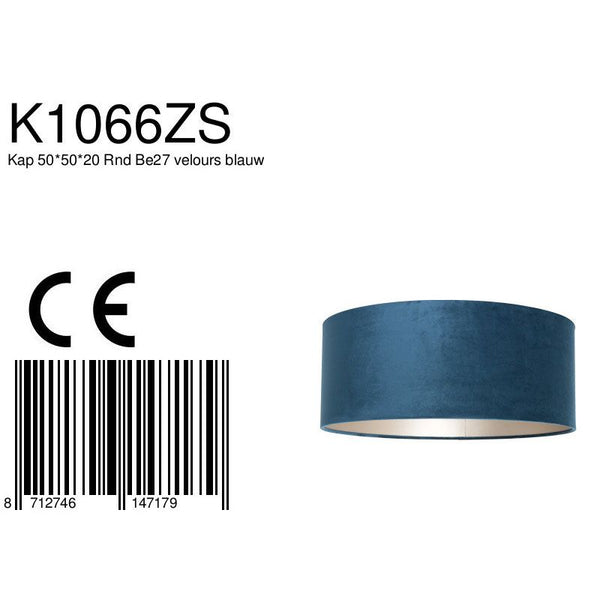 Lampenkap K1066ZS Velours Blauw