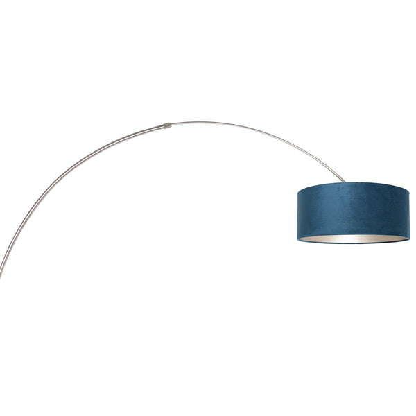 Vloerlamp Sparkled Light 7268ST+K1066ZS Staal-Fluweel Blauw
