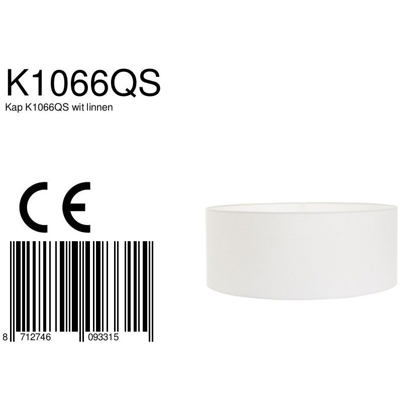 Lampenkap K1066QS Wit Linnen