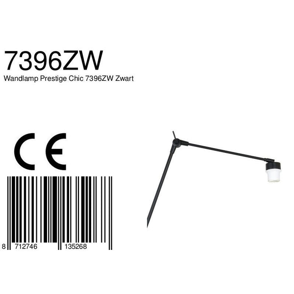 Wandlamp Prestige Chic 7396ZW Zwart