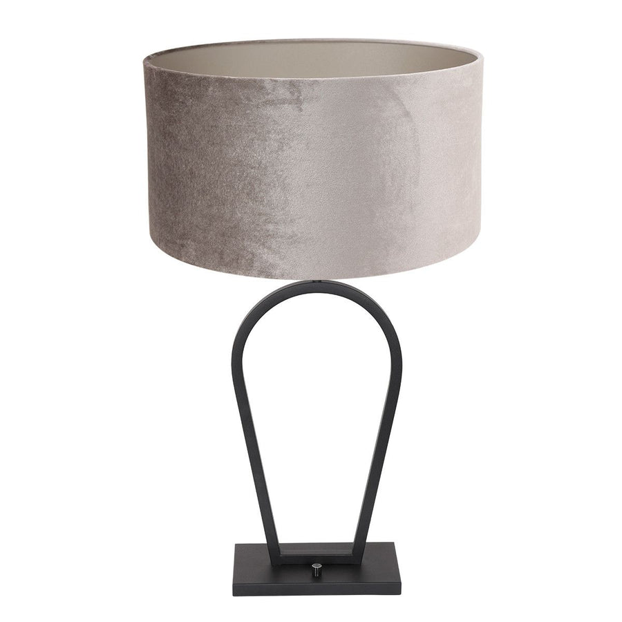 Tafellamp Stang 3505ZW Zwart + Kap Velours zilver
