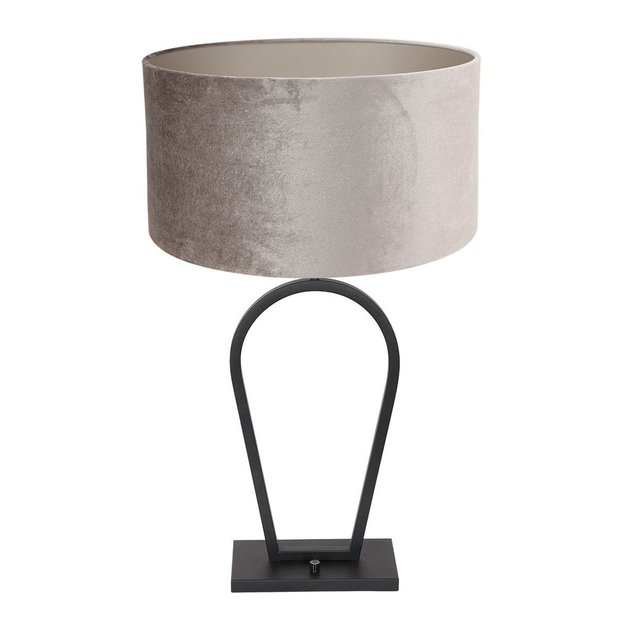 Tafellamp Stang 3505ZW Zwart + Kap Velours zilver