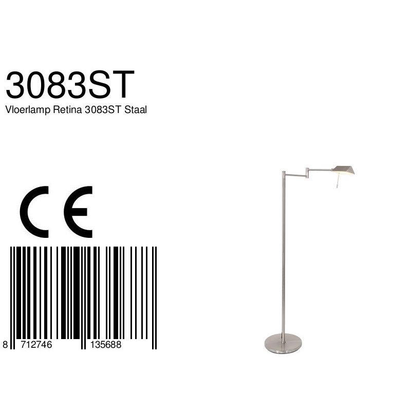 Vloerlamp Retina 3083ST Staal
