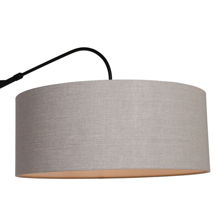 Wandlamp Elegant Classy 2574ZW+K1066RS Zwart-Grijs Linnen