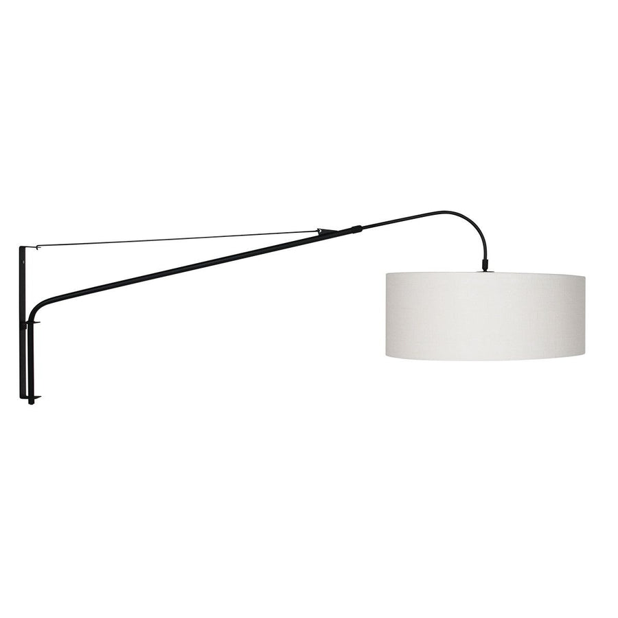Wandlamp Elegant Classy 2574ZW+K1066QS Zwart-Wit Linnen