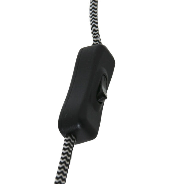 Wandlamp Elegant Classy 2574ZW+K1066QS Zwart-Wit Linnen
