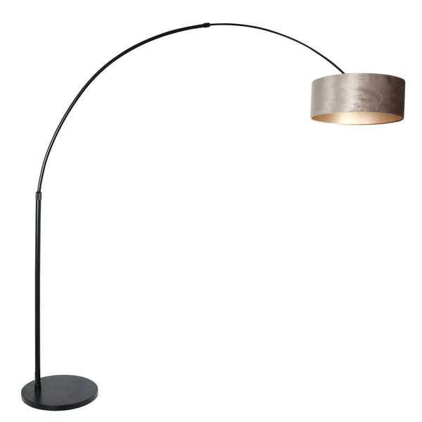 Vloerlamp Sparkled Light 7268ZW+K1066GS Zwart-Fluweel Zilver