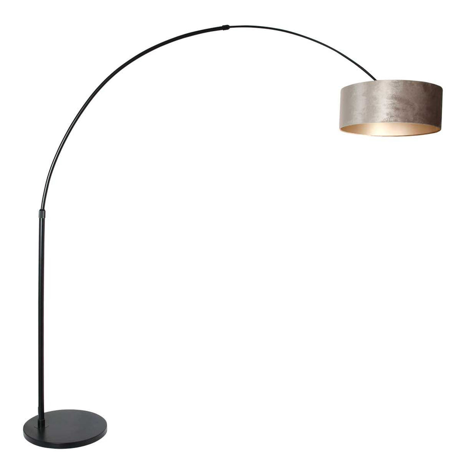 Vloerlamp Sparkled Light 7268ZW+K1066GS Zwart-Fluweel Zilver