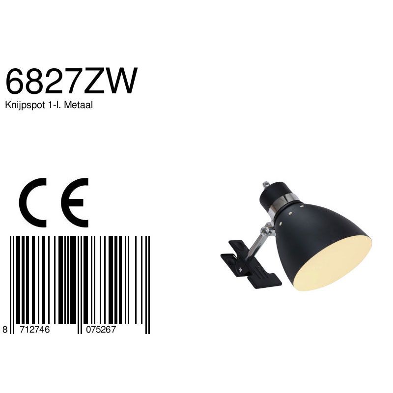 Knijpspot Spring 6827ZW Zwart
