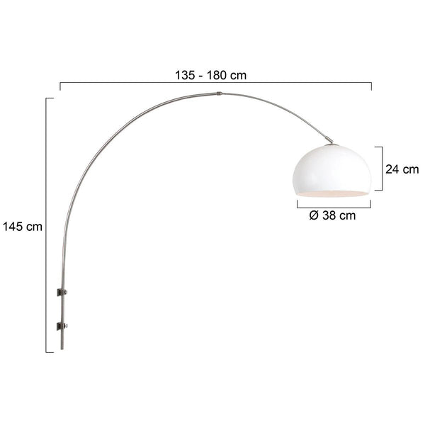 Wandlamp Sparkled Light 1481ST+K10610S Staal-Wit Kunststof