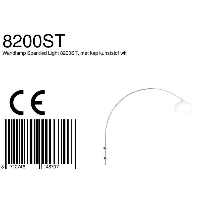 Wandlamp Sparkled Light 1481ST+K10610S Staal-Wit Kunststof