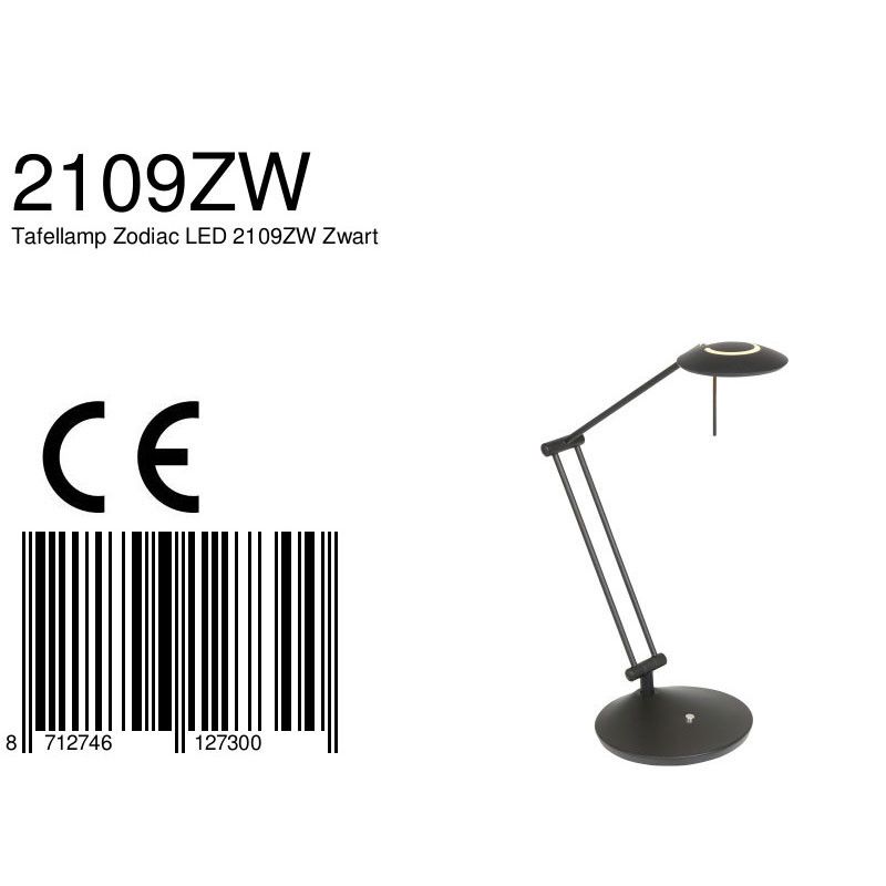 Tafellamp Zodiac 2109ZW Zwart
