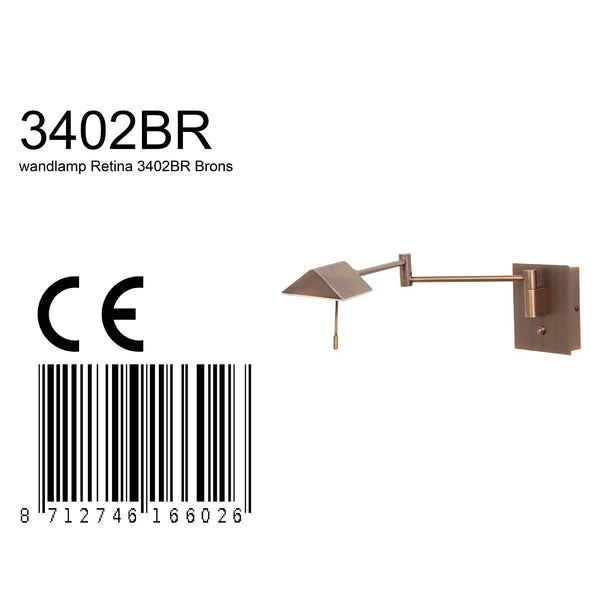 Wandlamp Retina 3402BR Brons