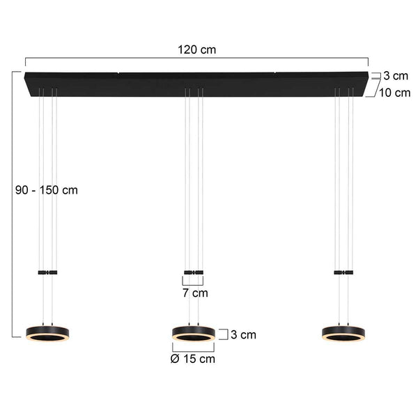 Hanglamp Piola 3501ZW Zwart