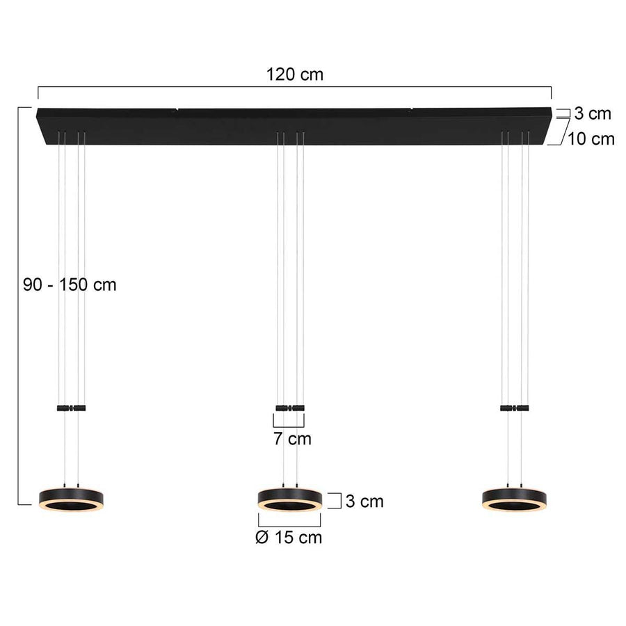 Hanglamp Piola 3501ZW Zwart