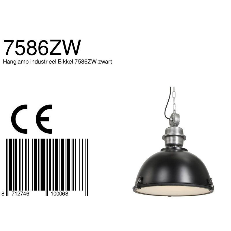 Hanglamp Bikkel 7586ZW Zwart
