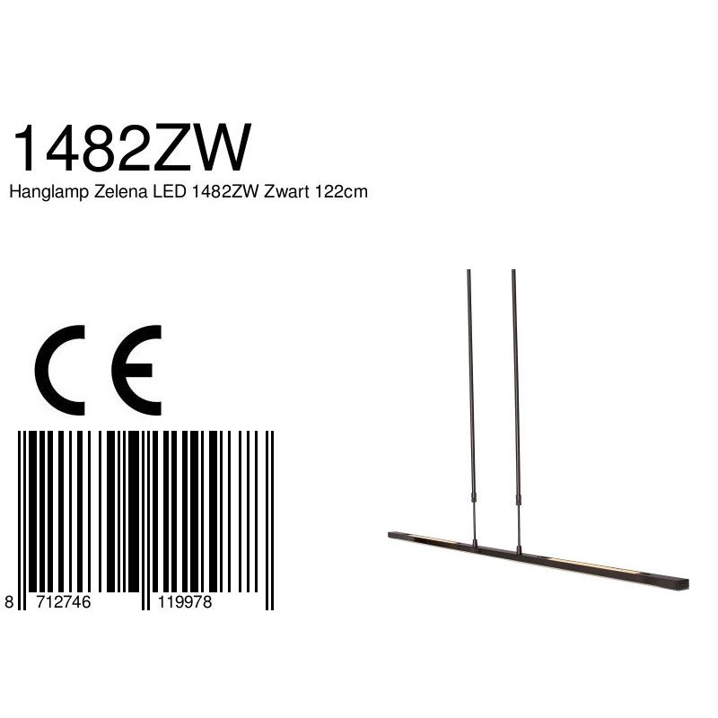 Hanglamp Zelena 1482ZW Zwart