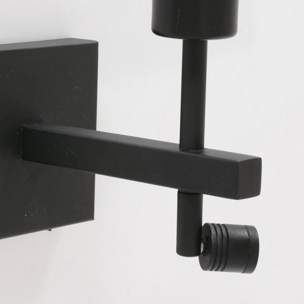 Wandlamp Stang 8207ZW Zwart + Kap Velours Goud