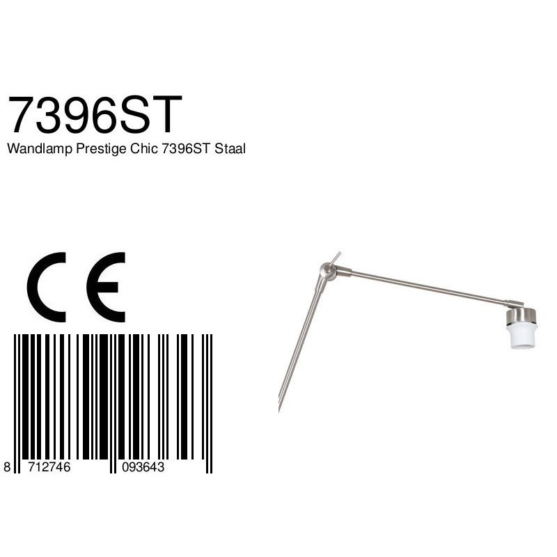 Wandlamp Prestige Chic 7396ST Staal