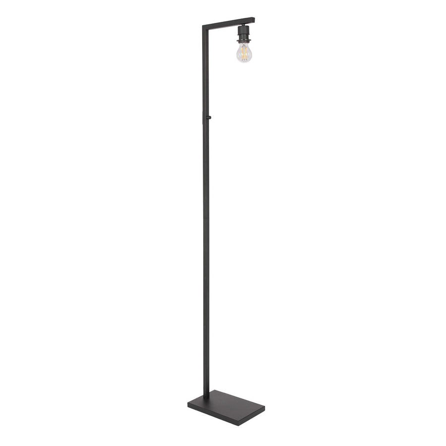 Vloerlamp Stang 8220ZW Zwart + Kap Velours Zilver