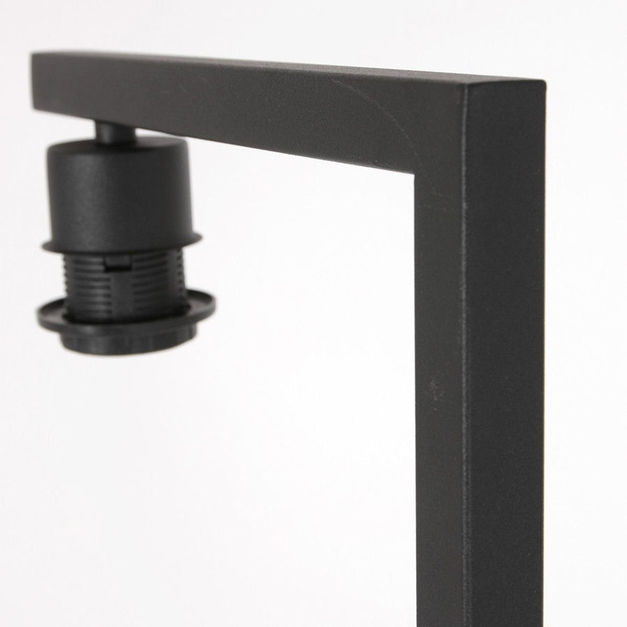 Vloerlamp Stang 8220ZW Zwart + Kap Velours Zilver