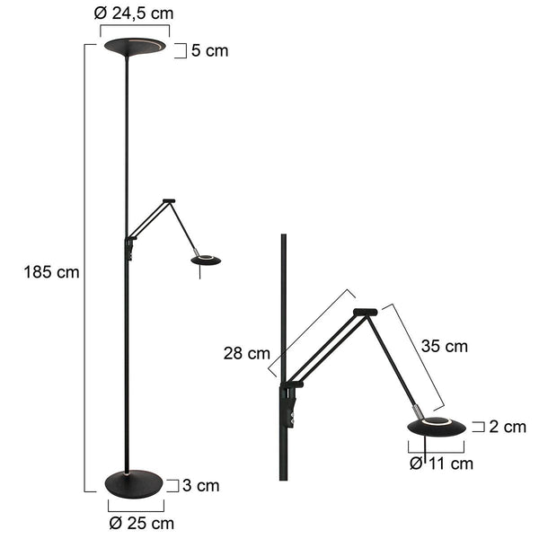 Vloerlamp Zodiac 2107ZW Zwart