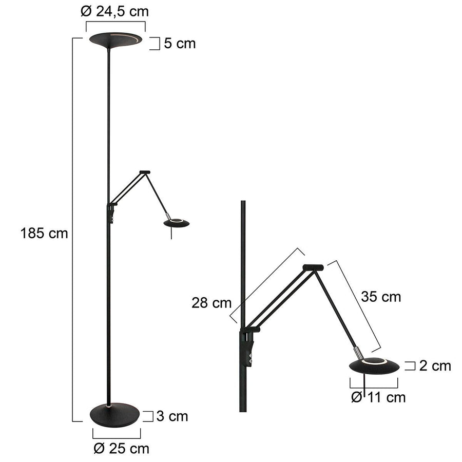 Vloerlamp Zodiac 2107ZW Zwart